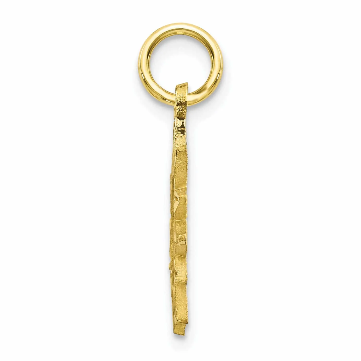 10k Yellow Gold Diamond Cut Finish Sun Pendant