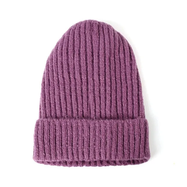 2020 New Womens Beanie Hat warm Autumn Women Wool Knit Beanie Hat Cuff Beanie Watch Cap for Girls Spring Skull Hats for Female