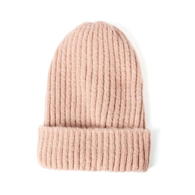 2020 New Womens Beanie Hat warm Autumn Women Wool Knit Beanie Hat Cuff Beanie Watch Cap for Girls Spring Skull Hats for Female