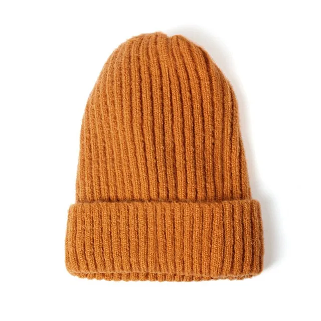 2020 New Womens Beanie Hat warm Autumn Women Wool Knit Beanie Hat Cuff Beanie Watch Cap for Girls Spring Skull Hats for Female