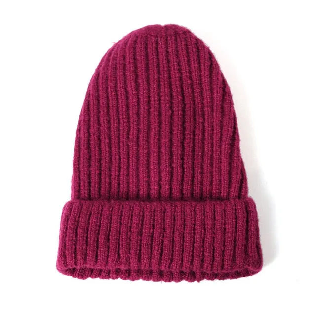 2020 New Womens Beanie Hat warm Autumn Women Wool Knit Beanie Hat Cuff Beanie Watch Cap for Girls Spring Skull Hats for Female