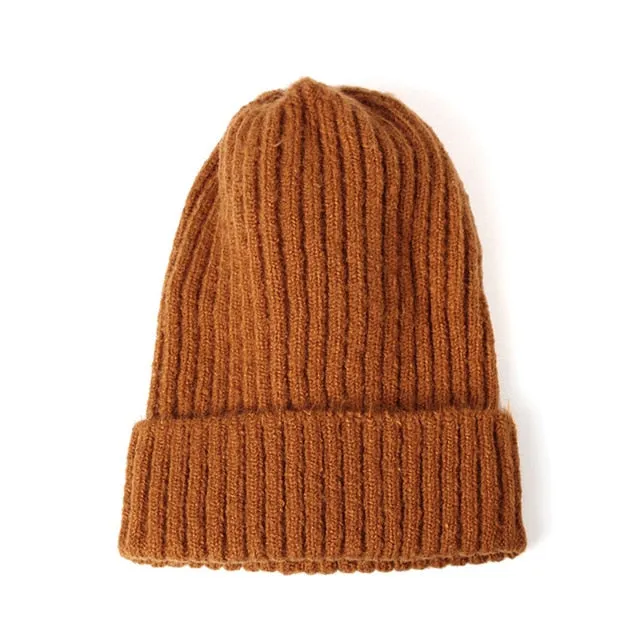 2020 New Womens Beanie Hat warm Autumn Women Wool Knit Beanie Hat Cuff Beanie Watch Cap for Girls Spring Skull Hats for Female
