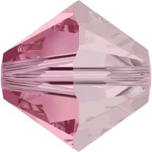 5328 Swarovski Bicone Beads, Light Rose Satin (223 SATIN)