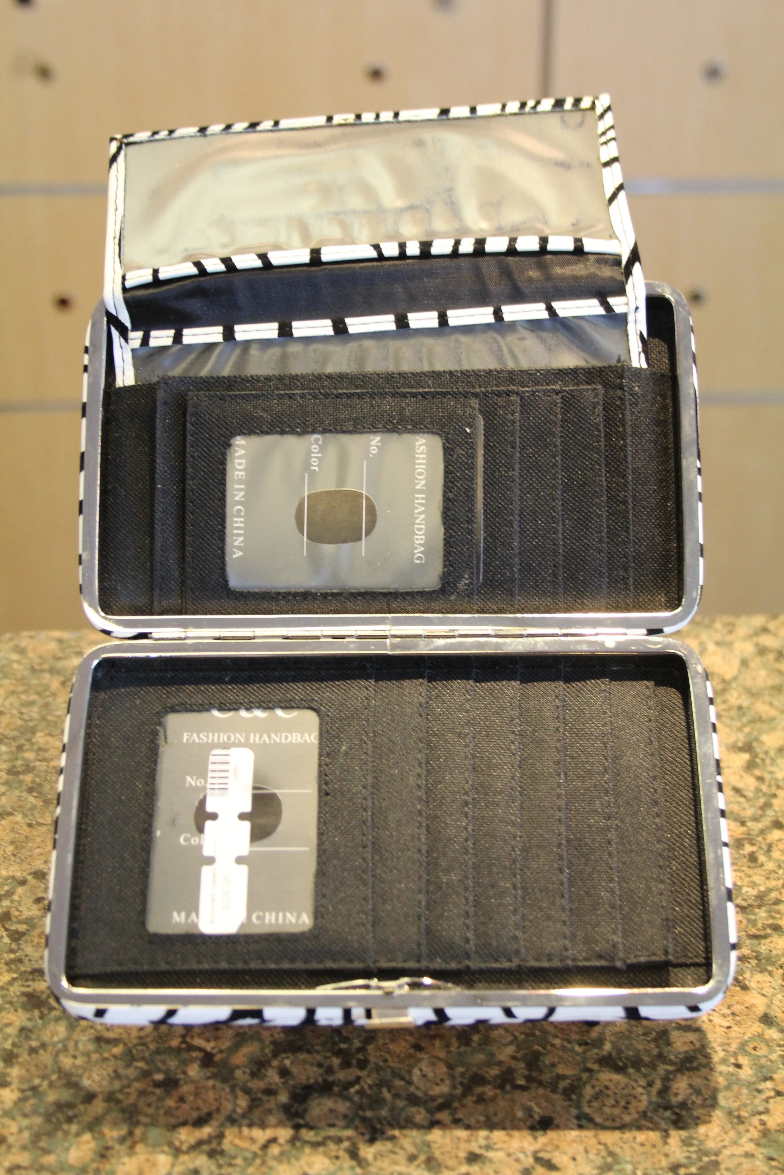 ADO | Bling Cross Zebra Print Clutch Wallet