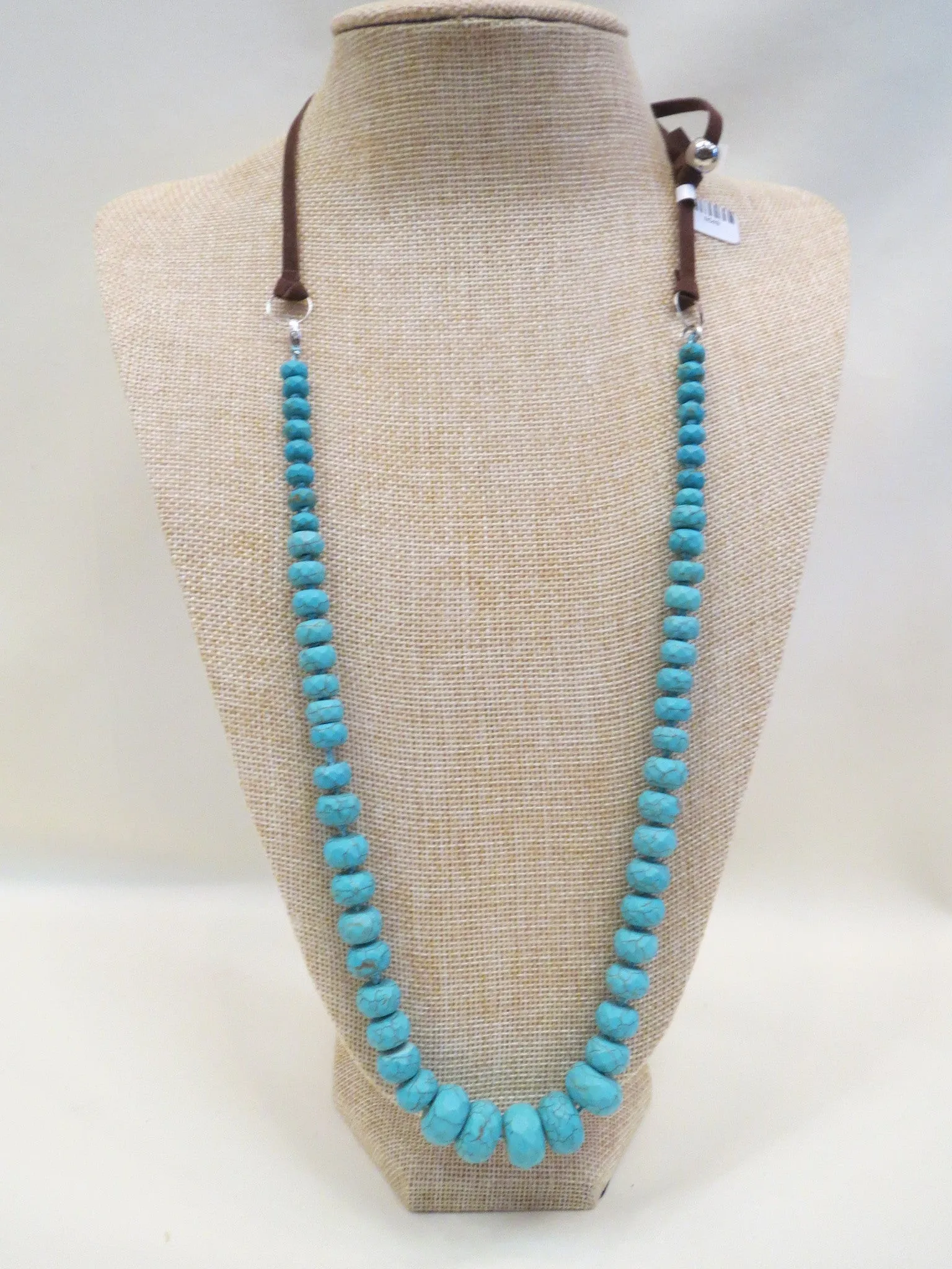 ADO | Turquoise Beads Leather Strap Necklace