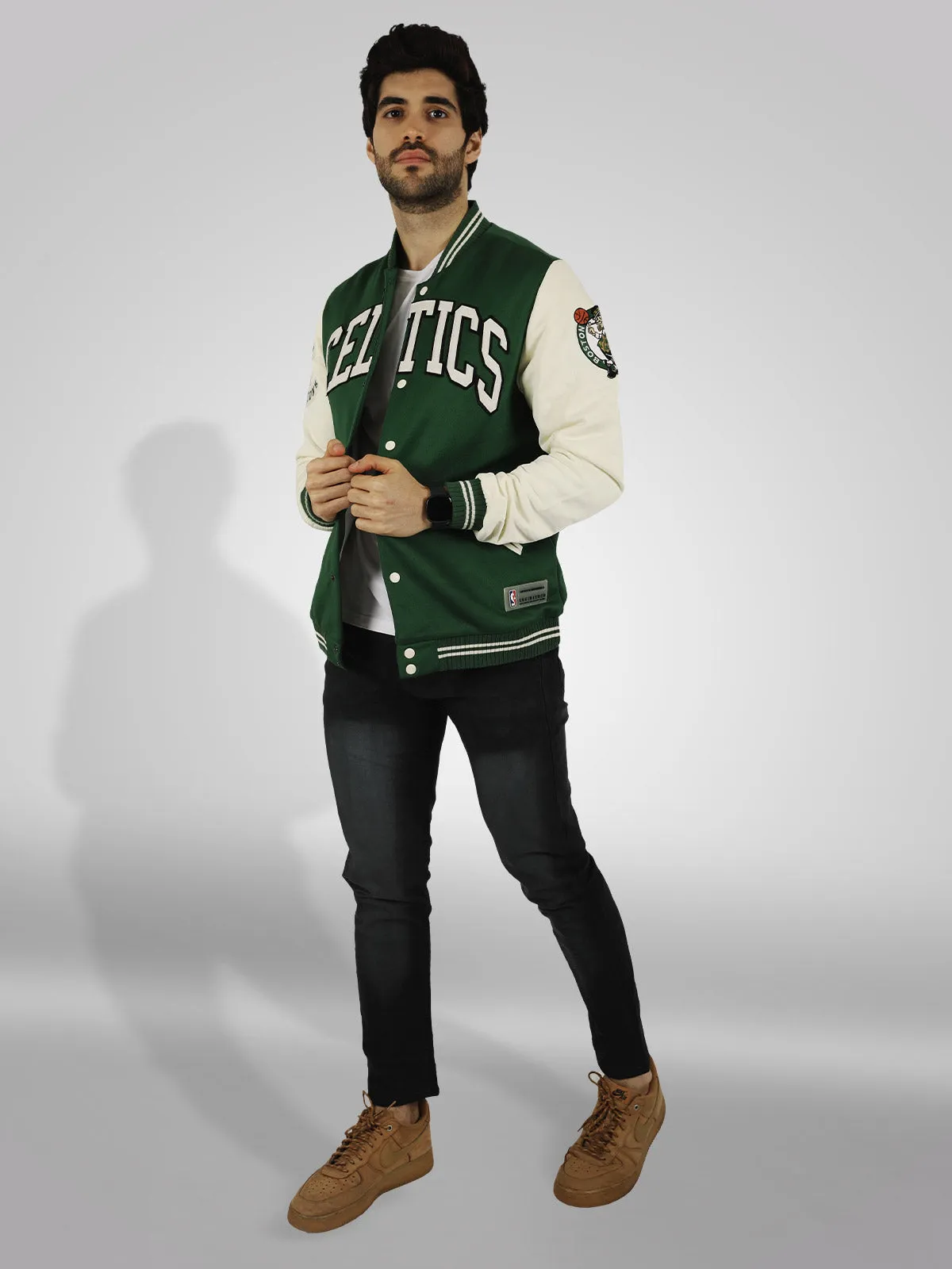 Boston Celtics: Letterman Jacket - Green
