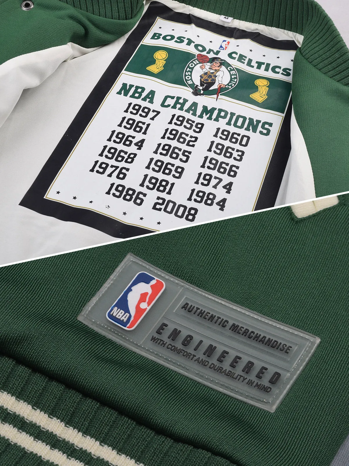 Boston Celtics: Letterman Jacket - Green