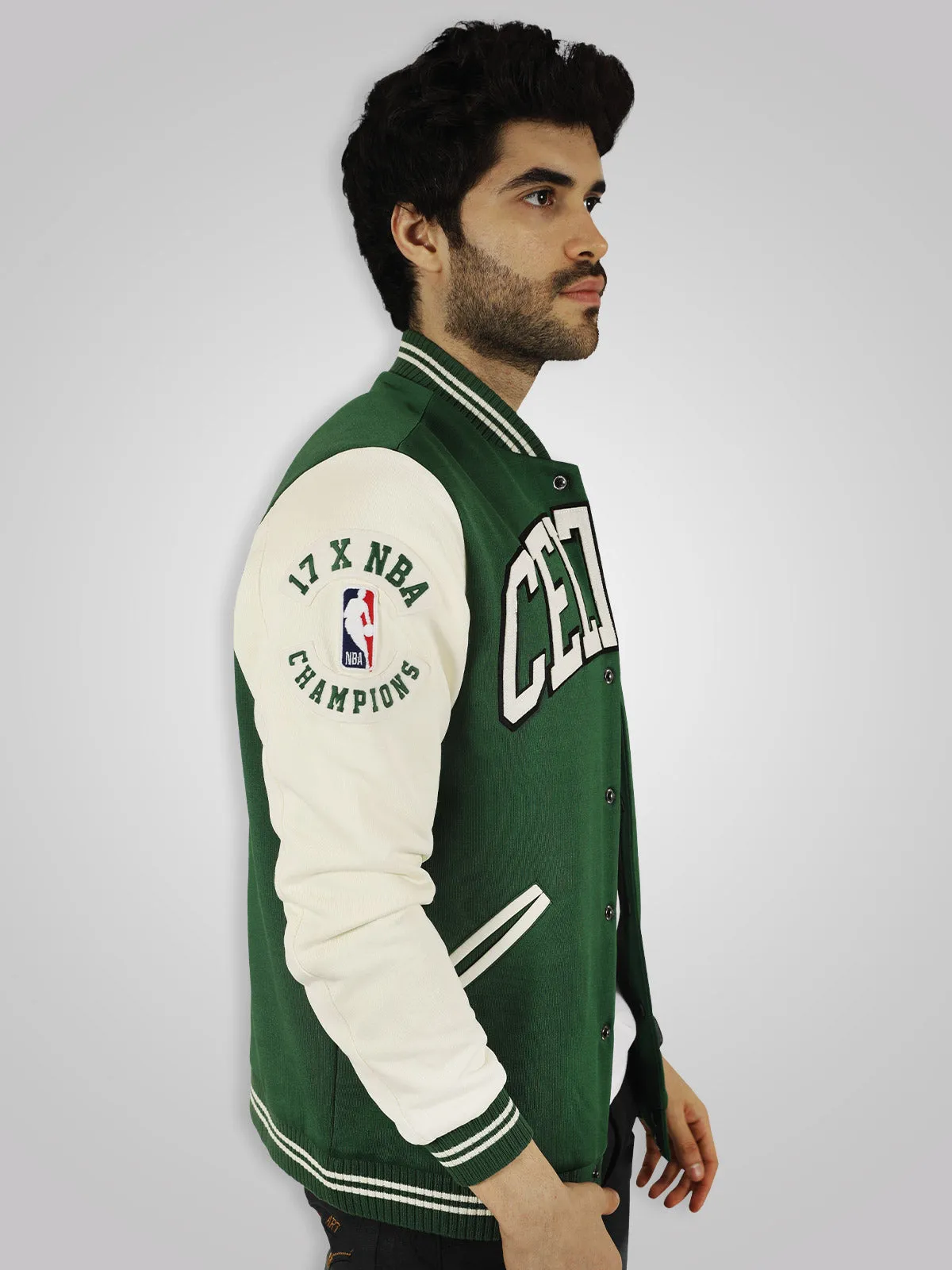 Boston Celtics: Letterman Jacket - Green