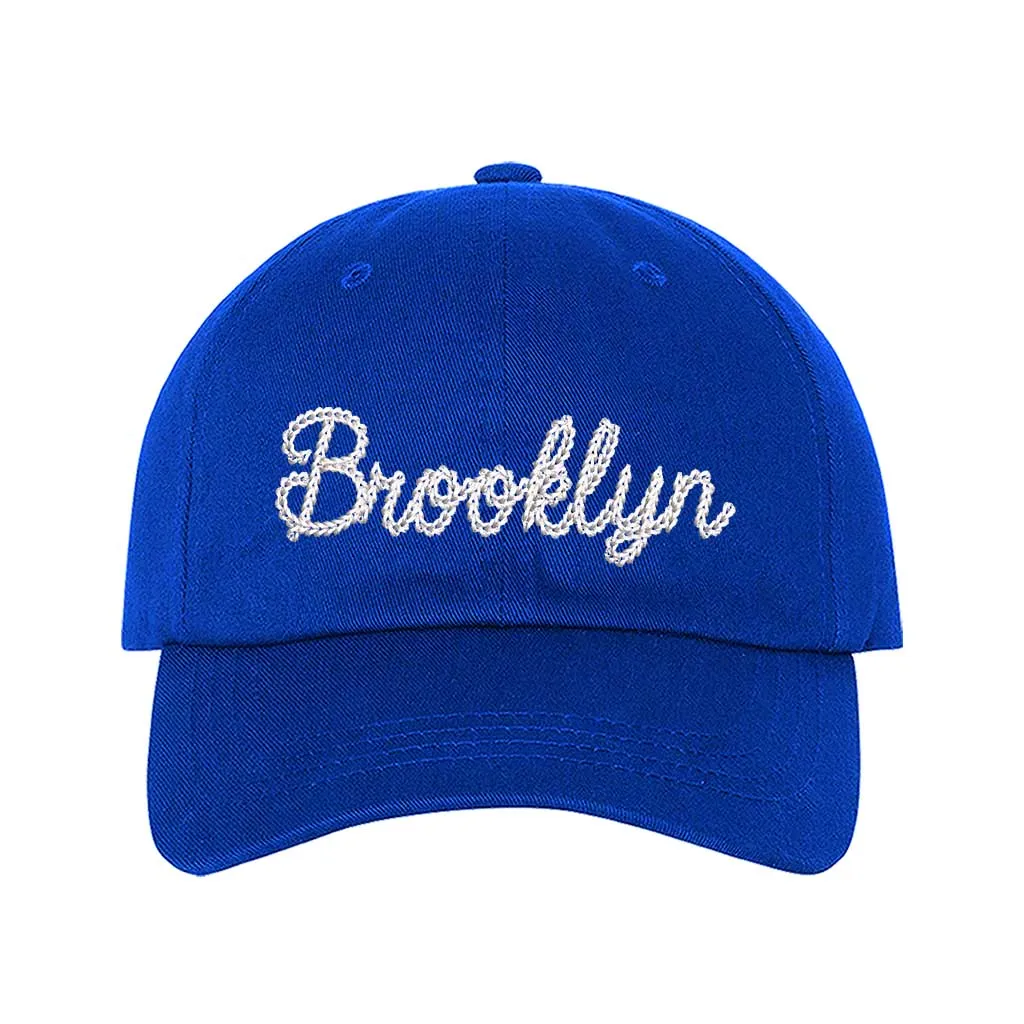Brooklyn Chain Stitch Embroidered Baseball Hat 🧢🌆
