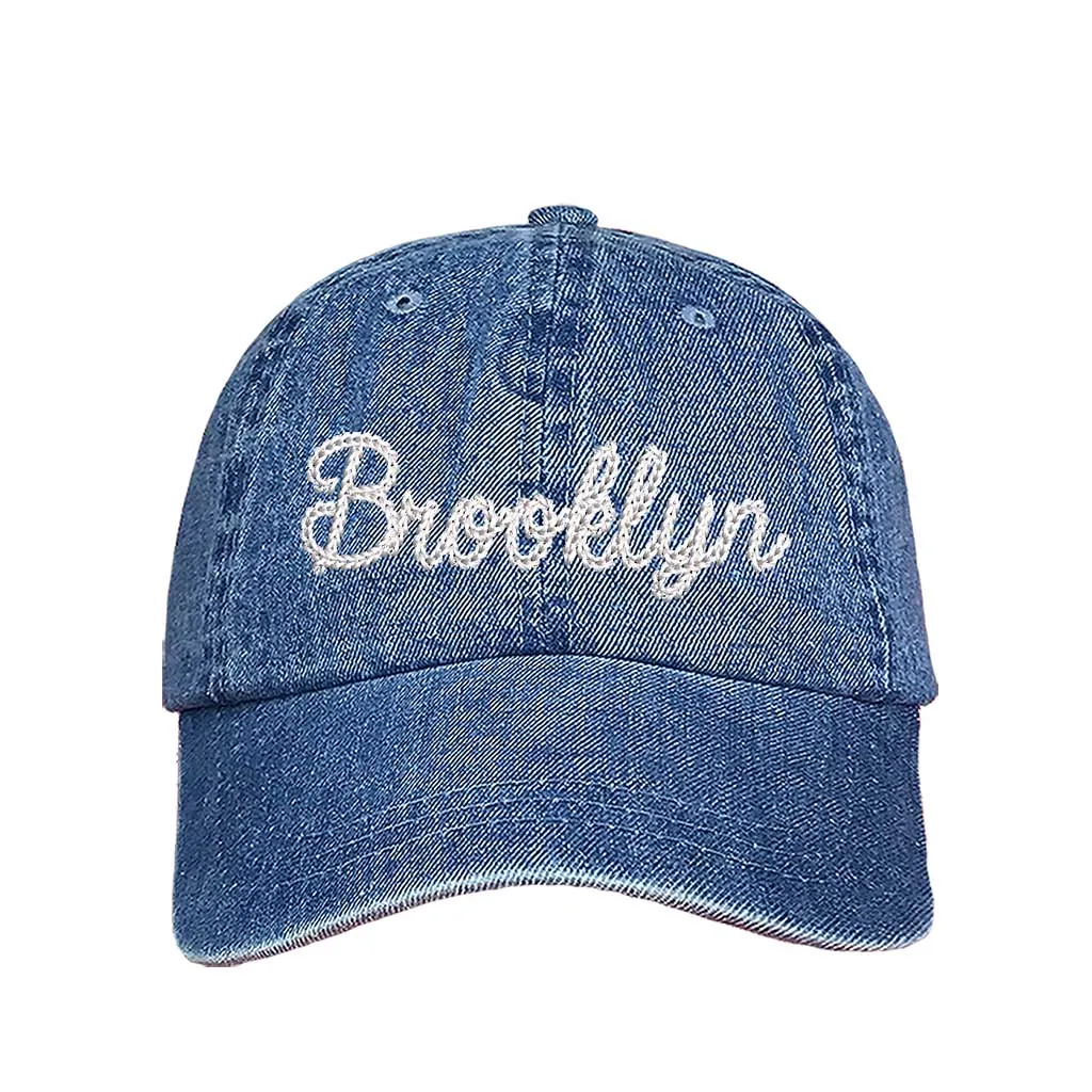 Brooklyn Chain Stitch Embroidered Baseball Hat 🧢🌆