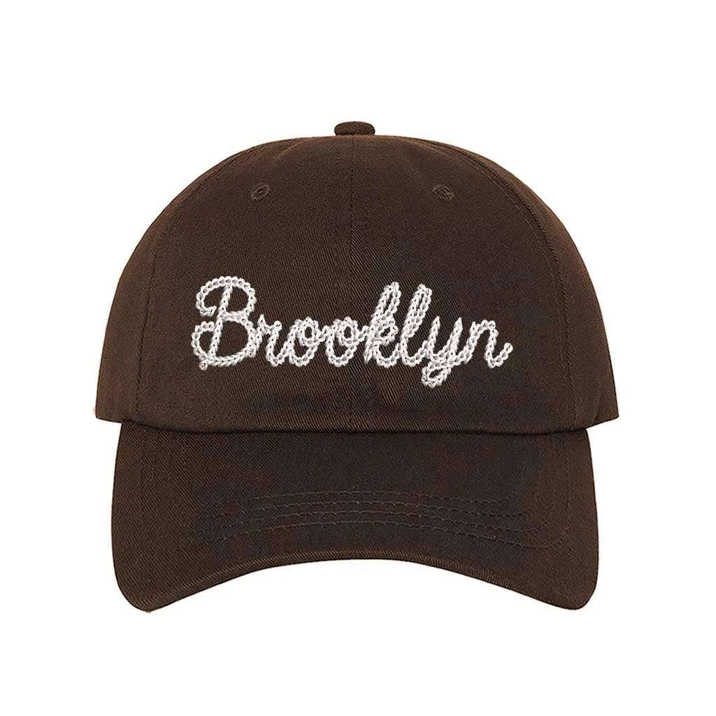 Brooklyn Chain Stitch Embroidered Baseball Hat 🧢🌆