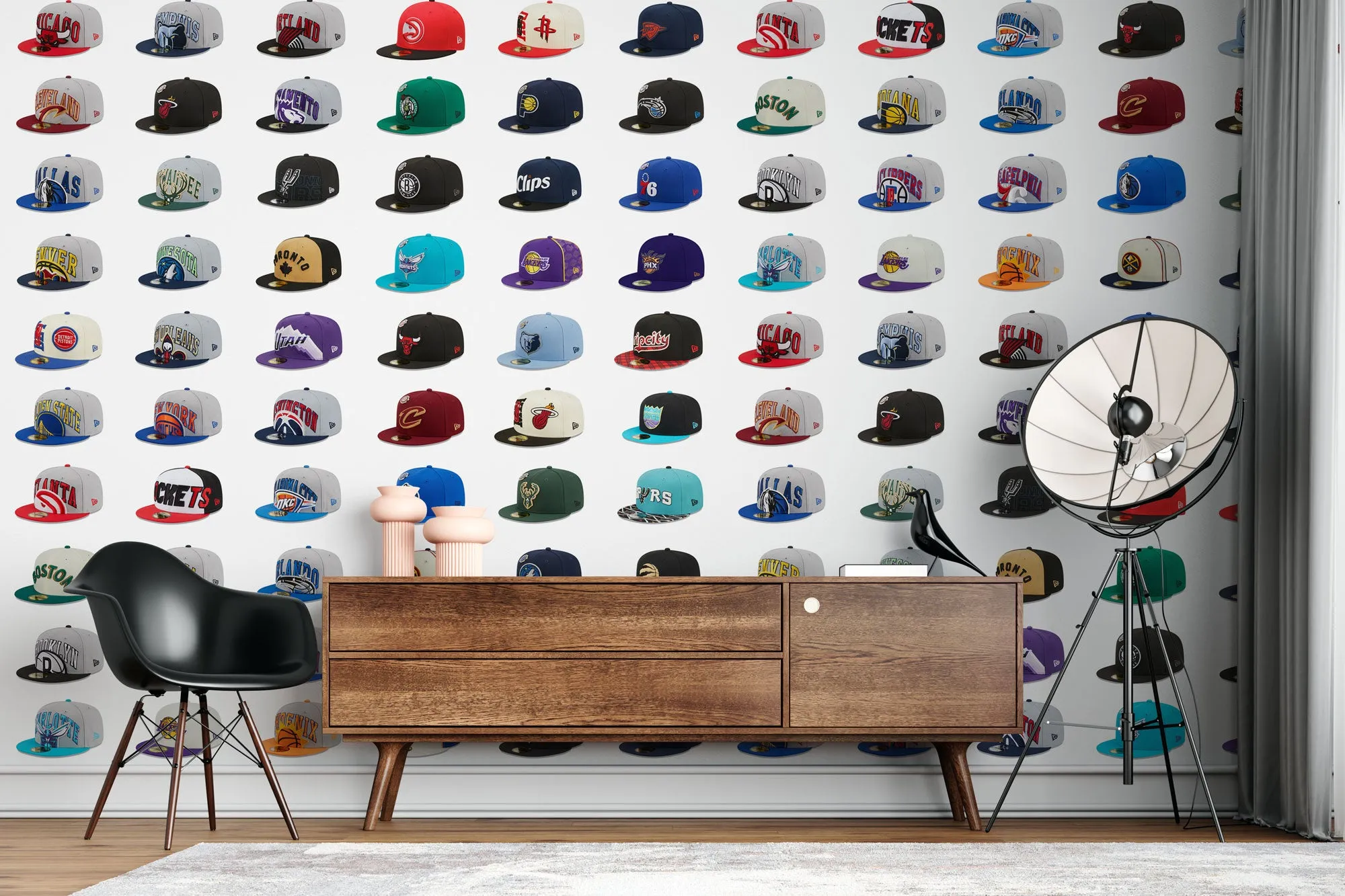 Caps NBA wall mural WIV- 916 - The Ultimate Basketball & Streetwear Fusion