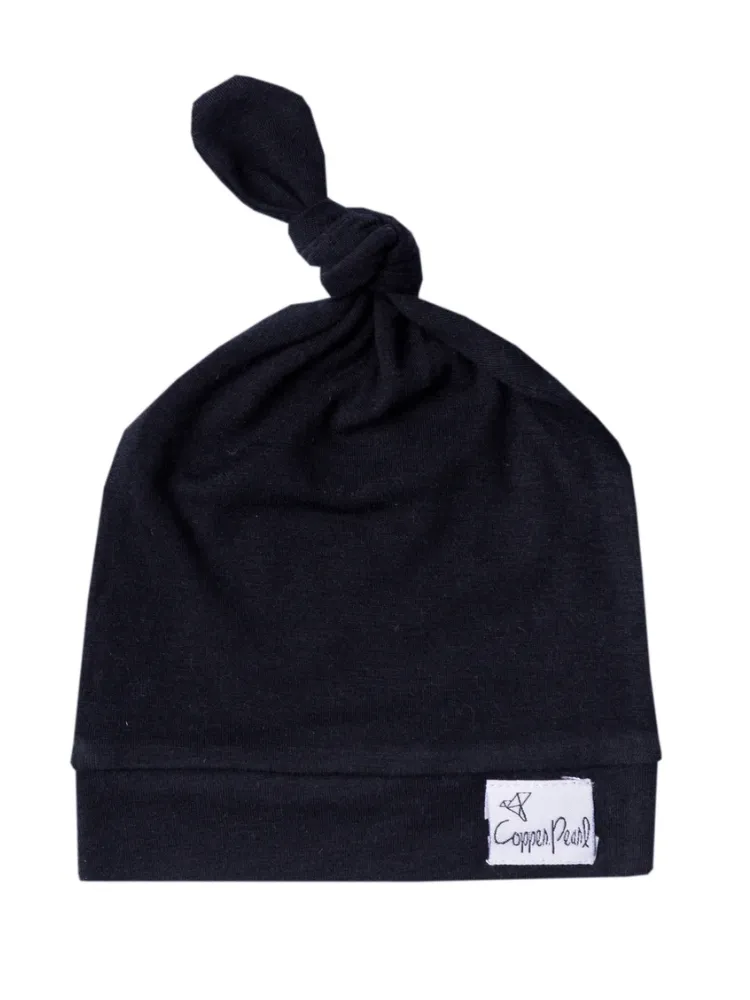 Copper Pearl Top Knot Hat - Midnight