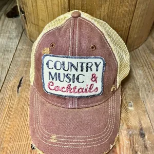 Country Music & Cocktails Hat Patch Hat