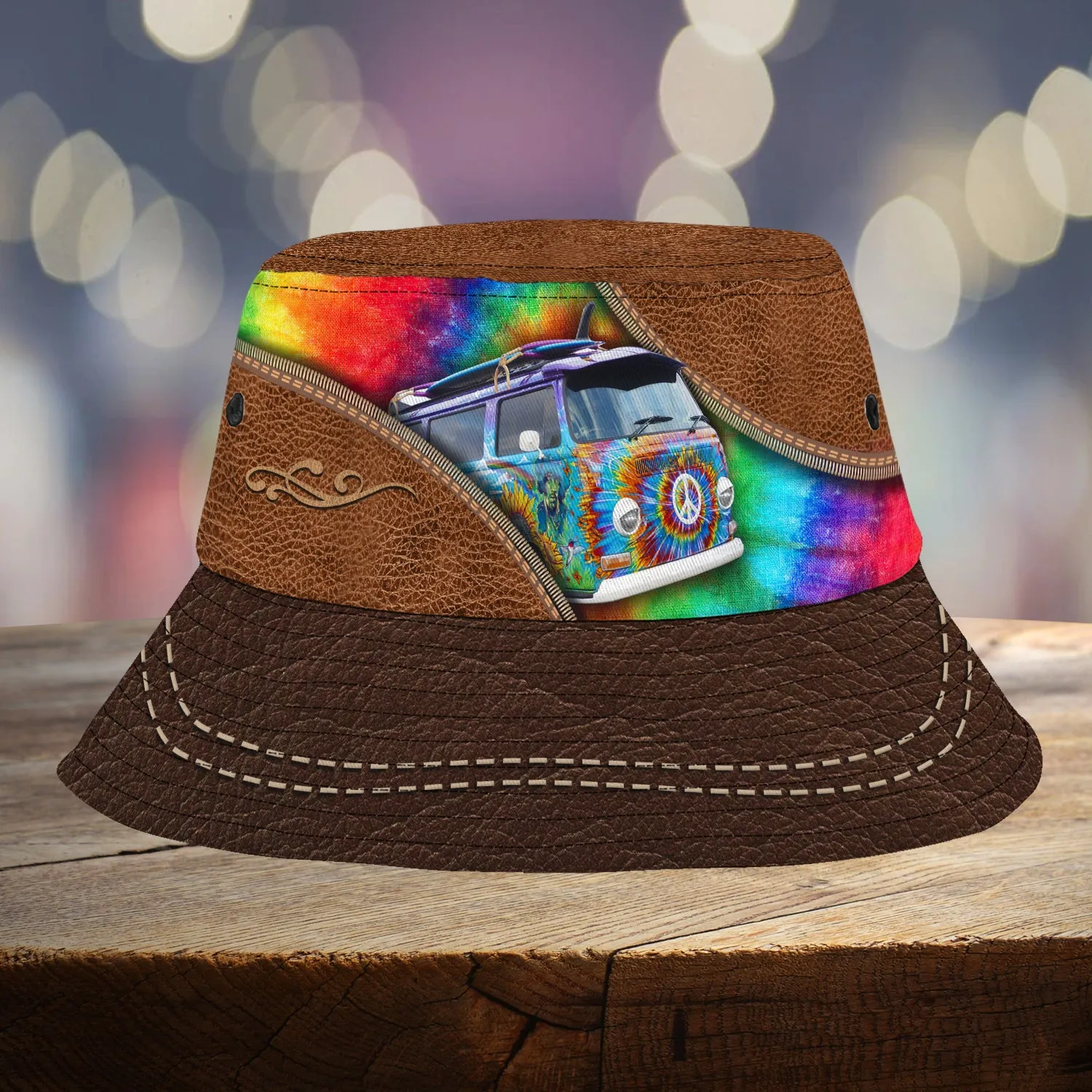 Custom Bucket Hat - Hippie Leather Car - 491
