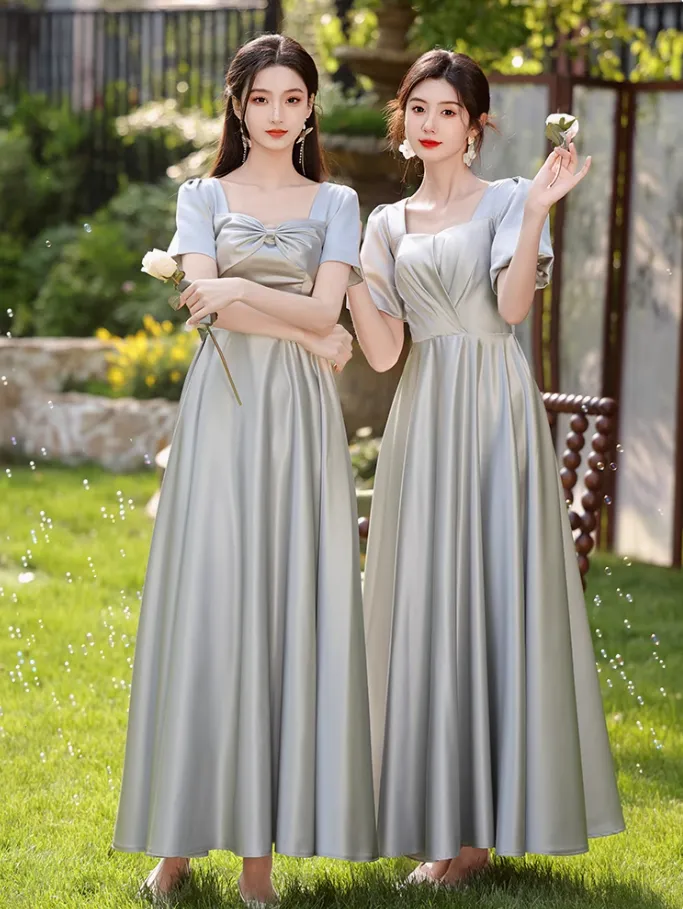 Elegant Satin A-line Long Prom Dresses Bridesmaid Dress Online ,WGP1669