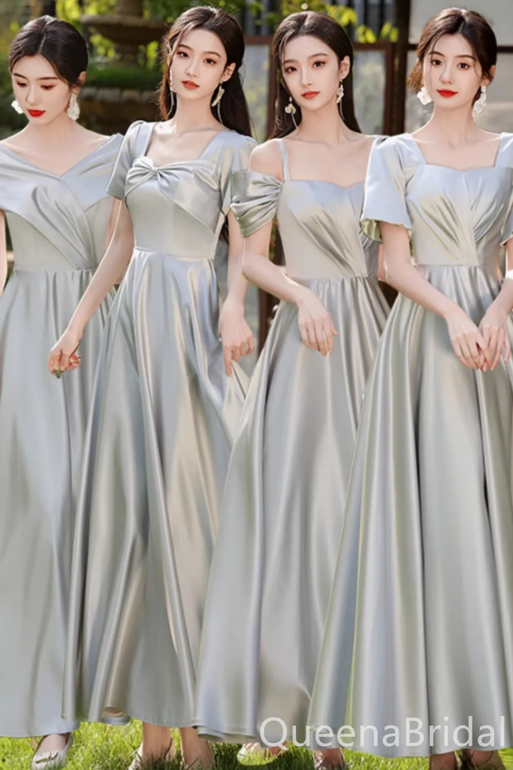 Elegant Satin A-line Long Prom Dresses Bridesmaid Dress Online ,WGP1669