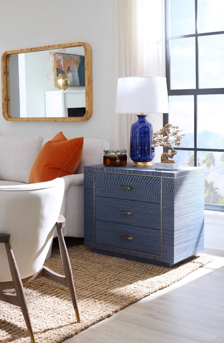 Ethan 3-Drawer End Table / Navy Blue