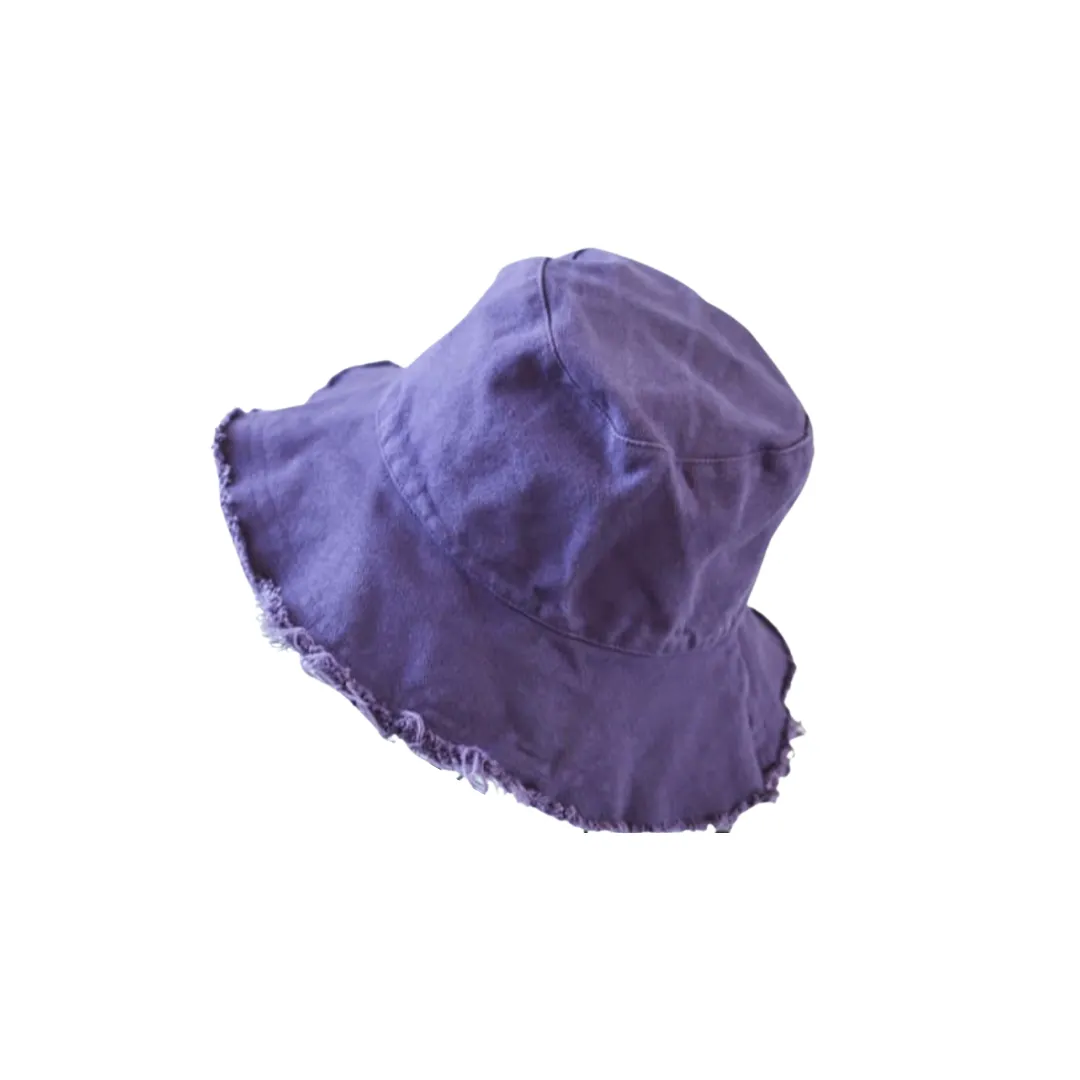 Frayed Brim Denim Bucket Hat