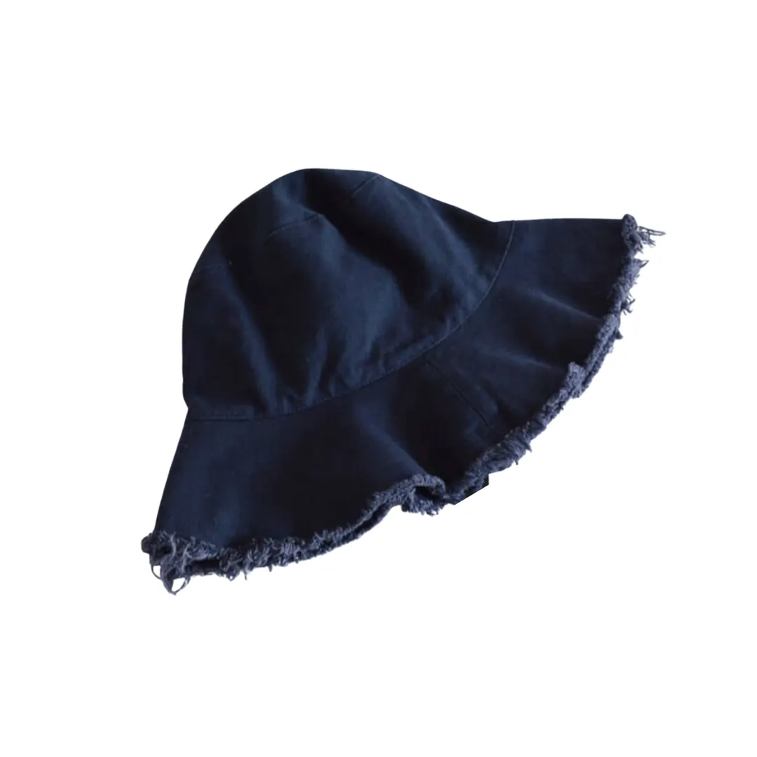 Frayed Brim Denim Bucket Hat