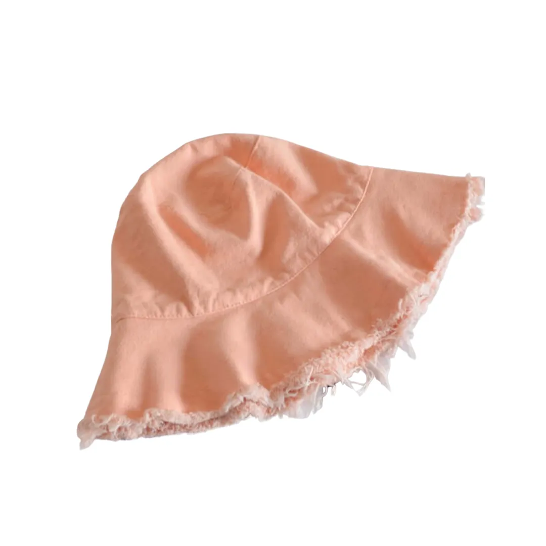 Frayed Brim Denim Bucket Hat