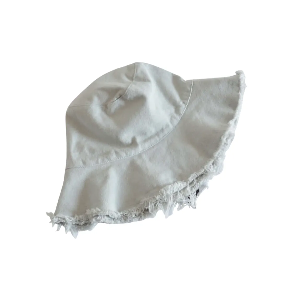 Frayed Brim Denim Bucket Hat