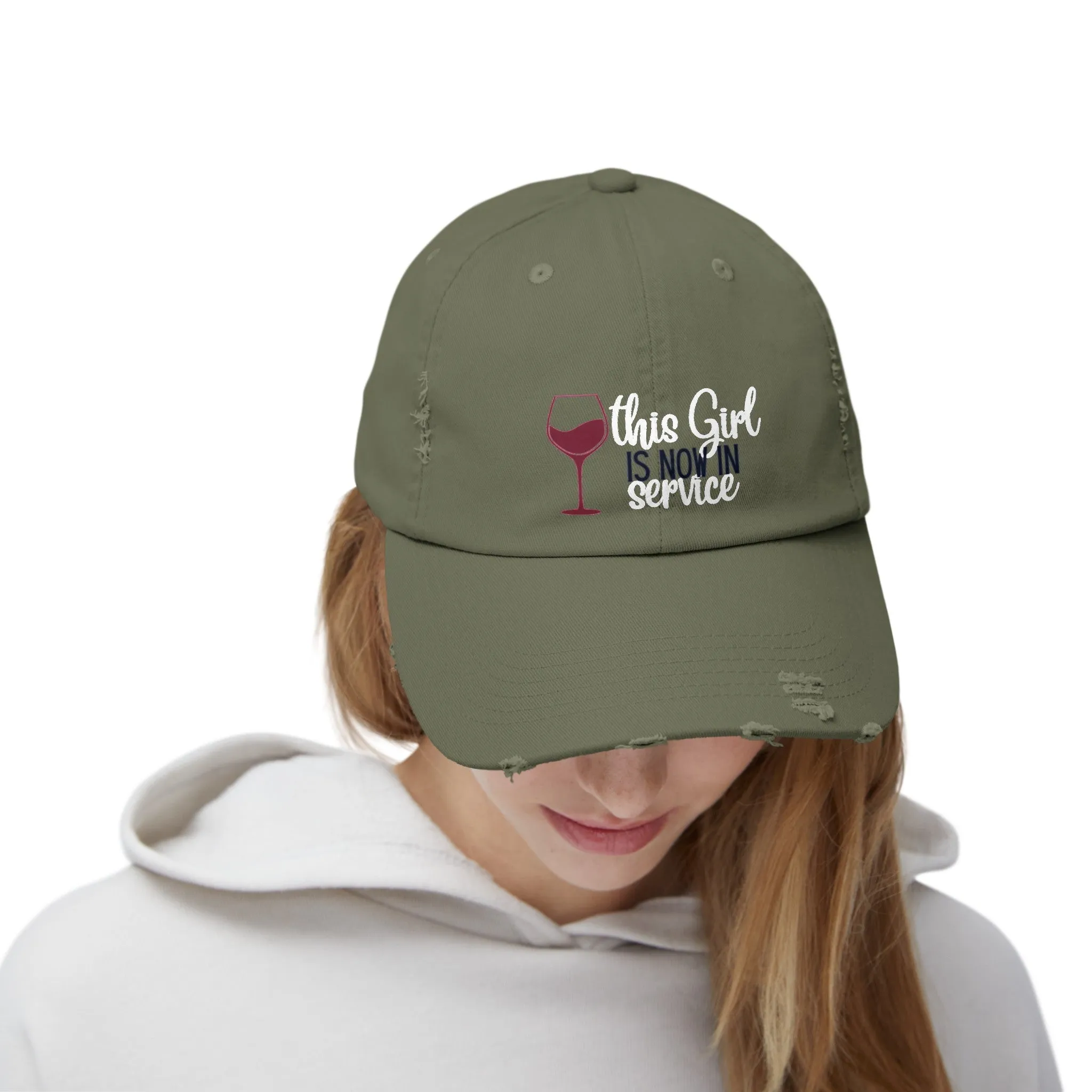 Girl in Service Distressed Cap