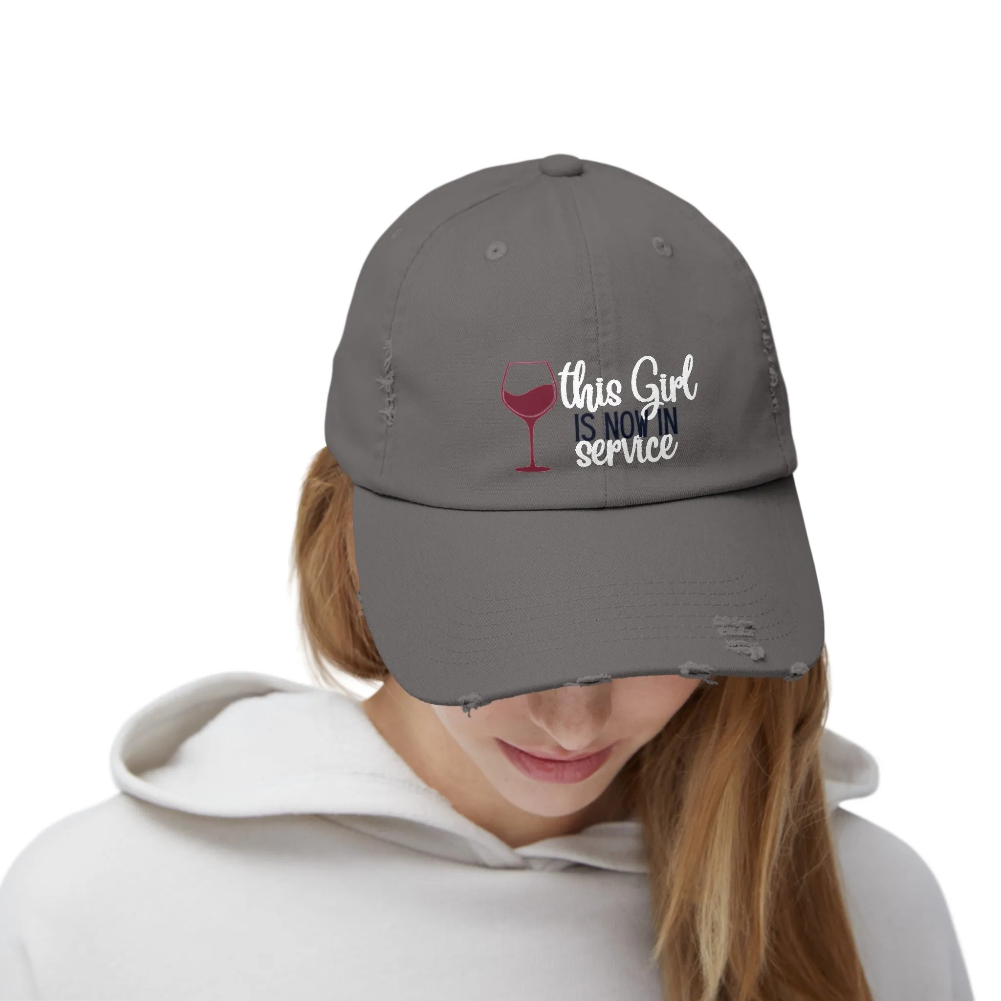 Girl in Service Distressed Cap