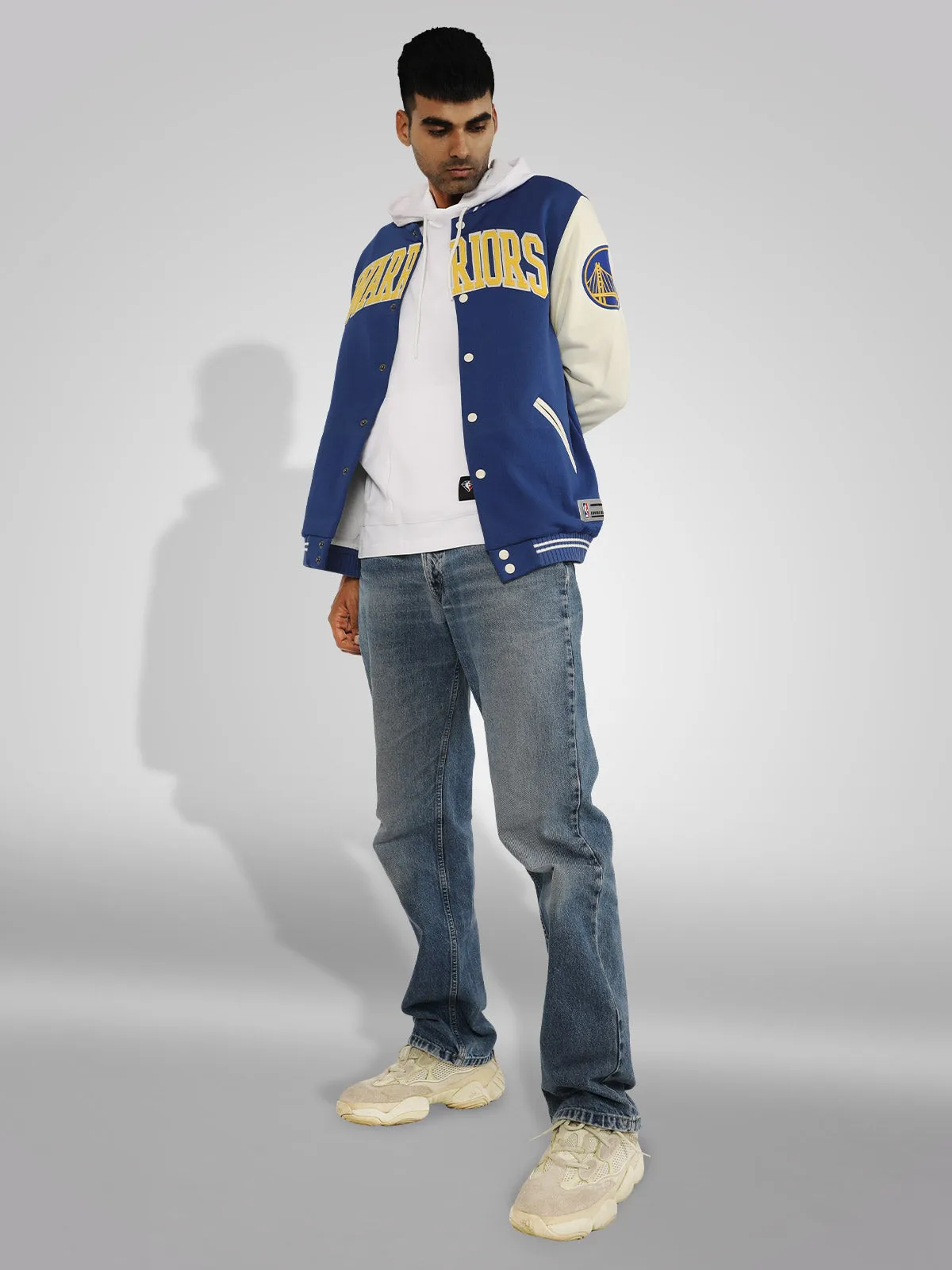 Golden State Warriors: Letterman Jacket - Royal Blue