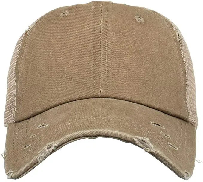 Hat, Ponytail Baseball Cap - Beige