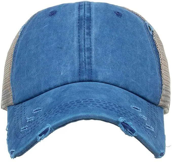 Hat, Ponytail Baseball Cap - Blue