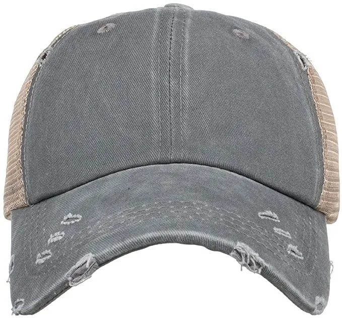 Hat, Ponytail Baseball Cap - Grey