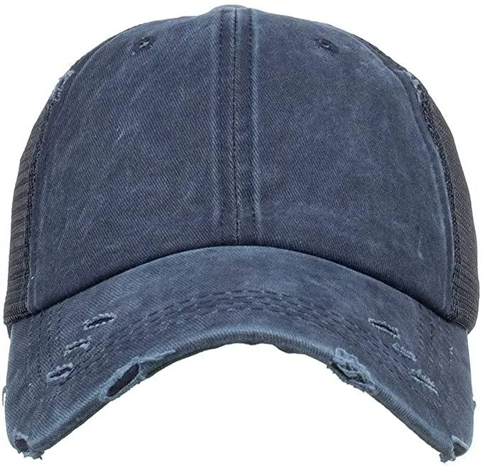 Hat, Ponytail Baseball Cap - Navy