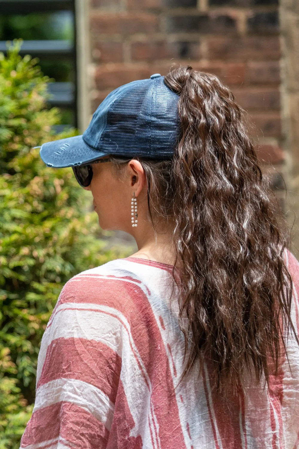 Hat, Ponytail Baseball Cap - Navy