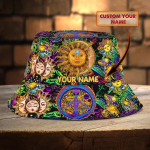 Hippie Moon And Sun - Custom Bucket Hat 3