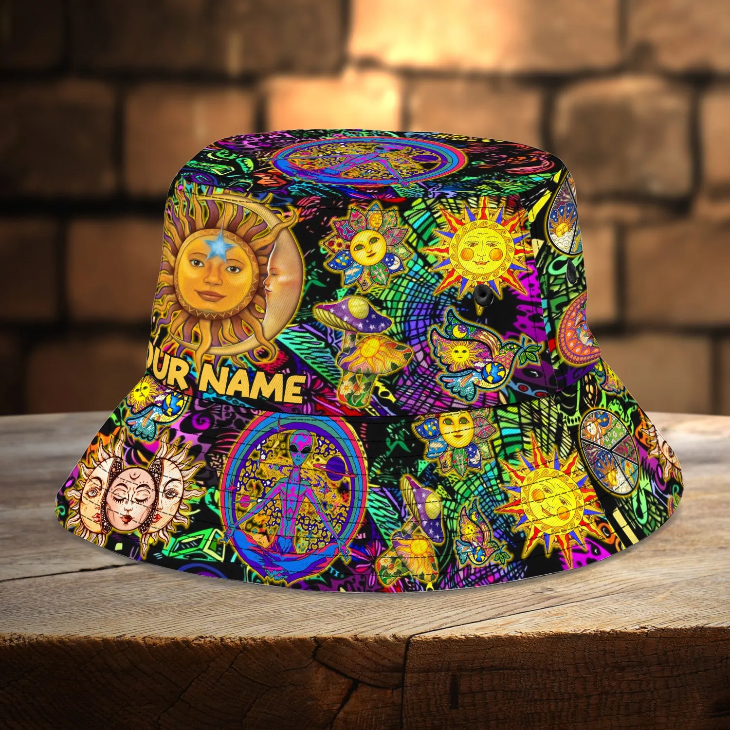 Hippie Moon And Sun - Custom Bucket Hat 3