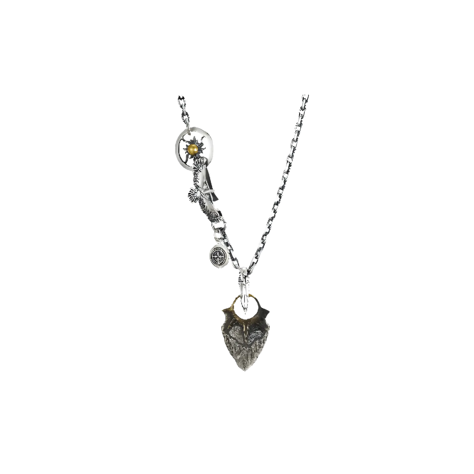 Horizon Blue Sun Stone with Eagle Head Bail & Suncrest Set