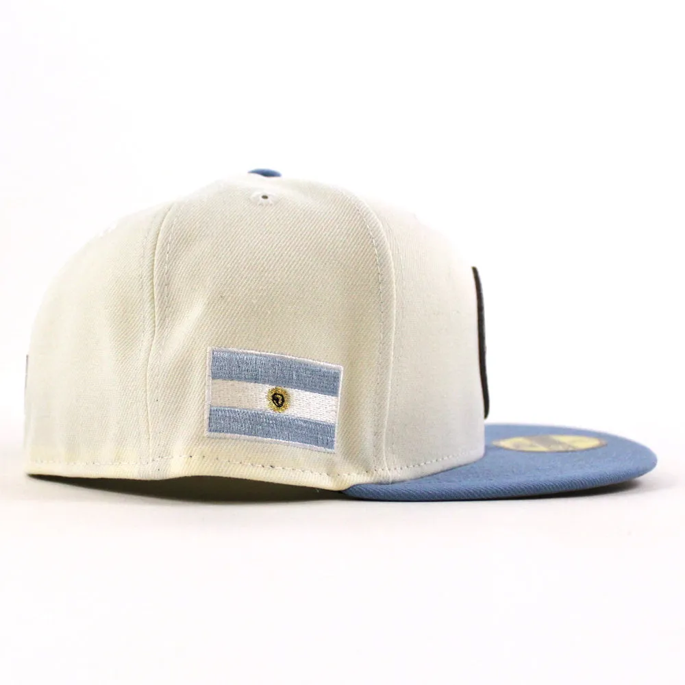 Inter Miami CF Argentina Flag New Era 59Fifty Fitted Hat (Chrome White Sky Blue Gray Under Brim)