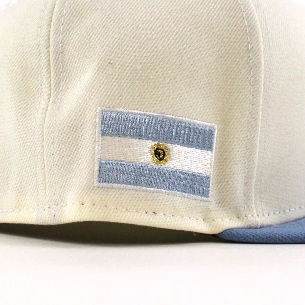 Inter Miami CF Argentina Flag New Era 59Fifty Fitted Hat (Chrome White Sky Blue Gray Under Brim)
