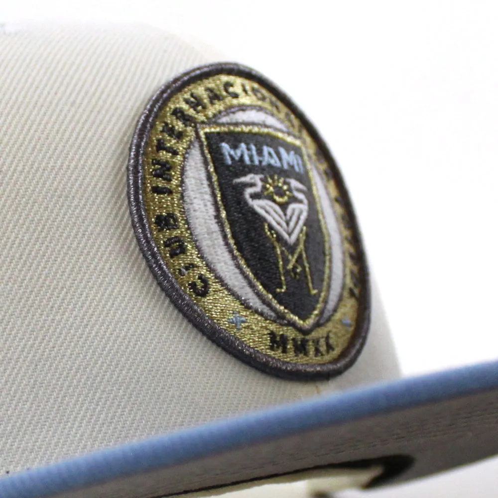 Inter Miami CF Argentina Flag New Era 59Fifty Fitted Hat (Chrome White Sky Blue Gray Under Brim)