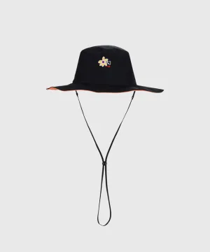 KANDINI String Wide Bucket Hat - Black