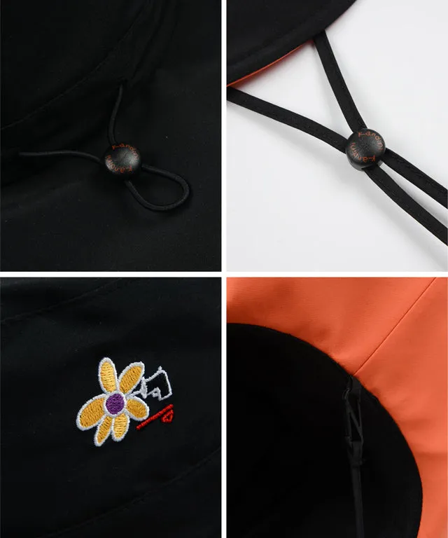 KANDINI String Wide Bucket Hat - Black