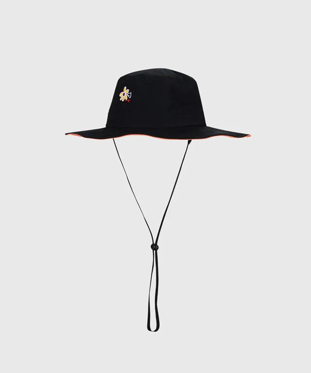 KANDINI String Wide Bucket Hat - Black