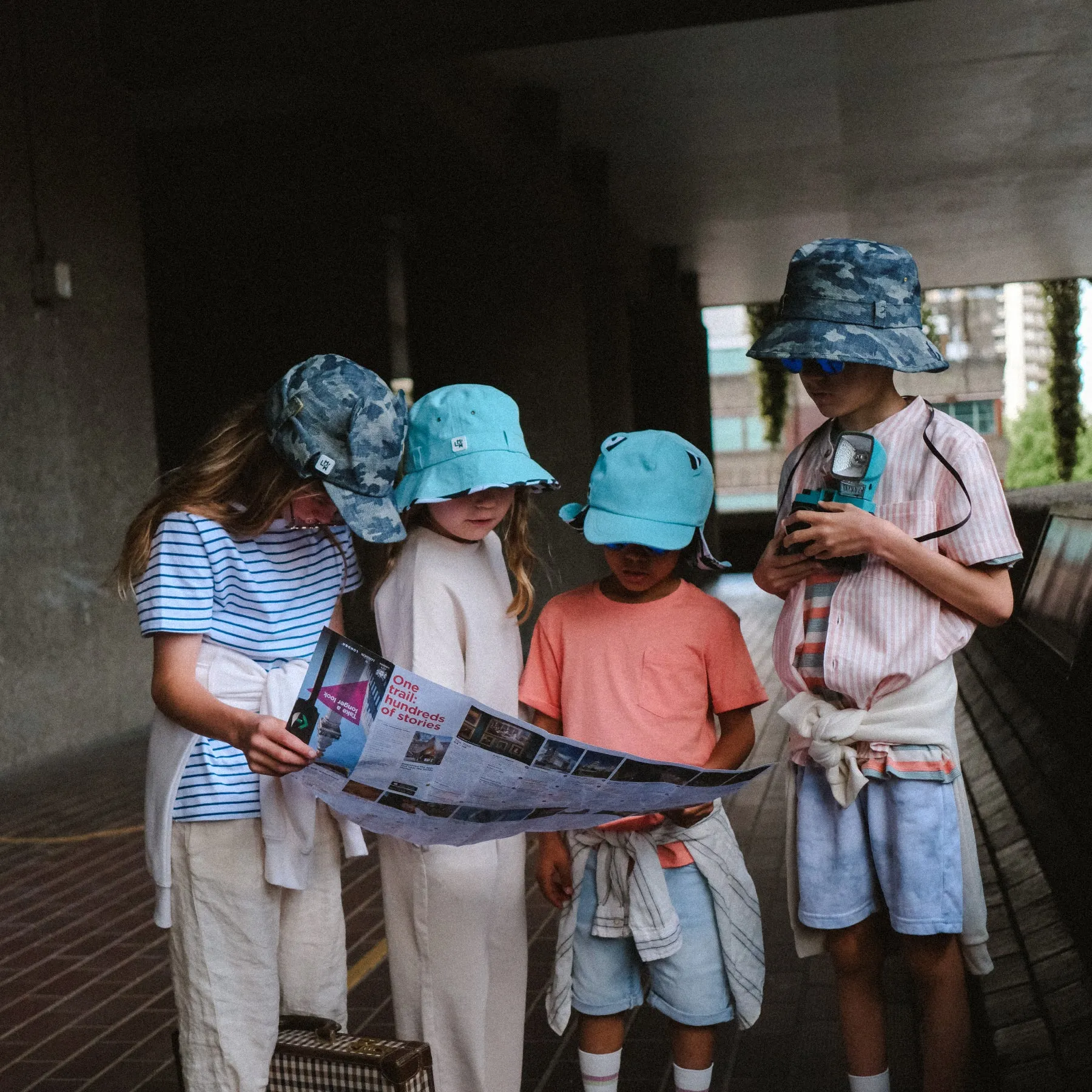 Kids Adventurer Bucket Hat: Pale Blue