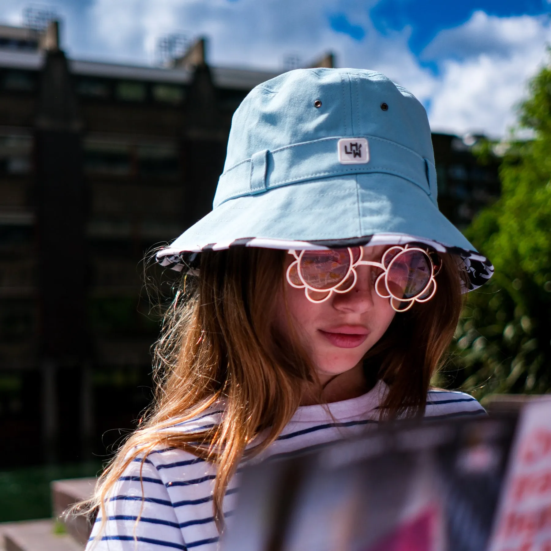 Kids Adventurer Bucket Hat: Pale Blue