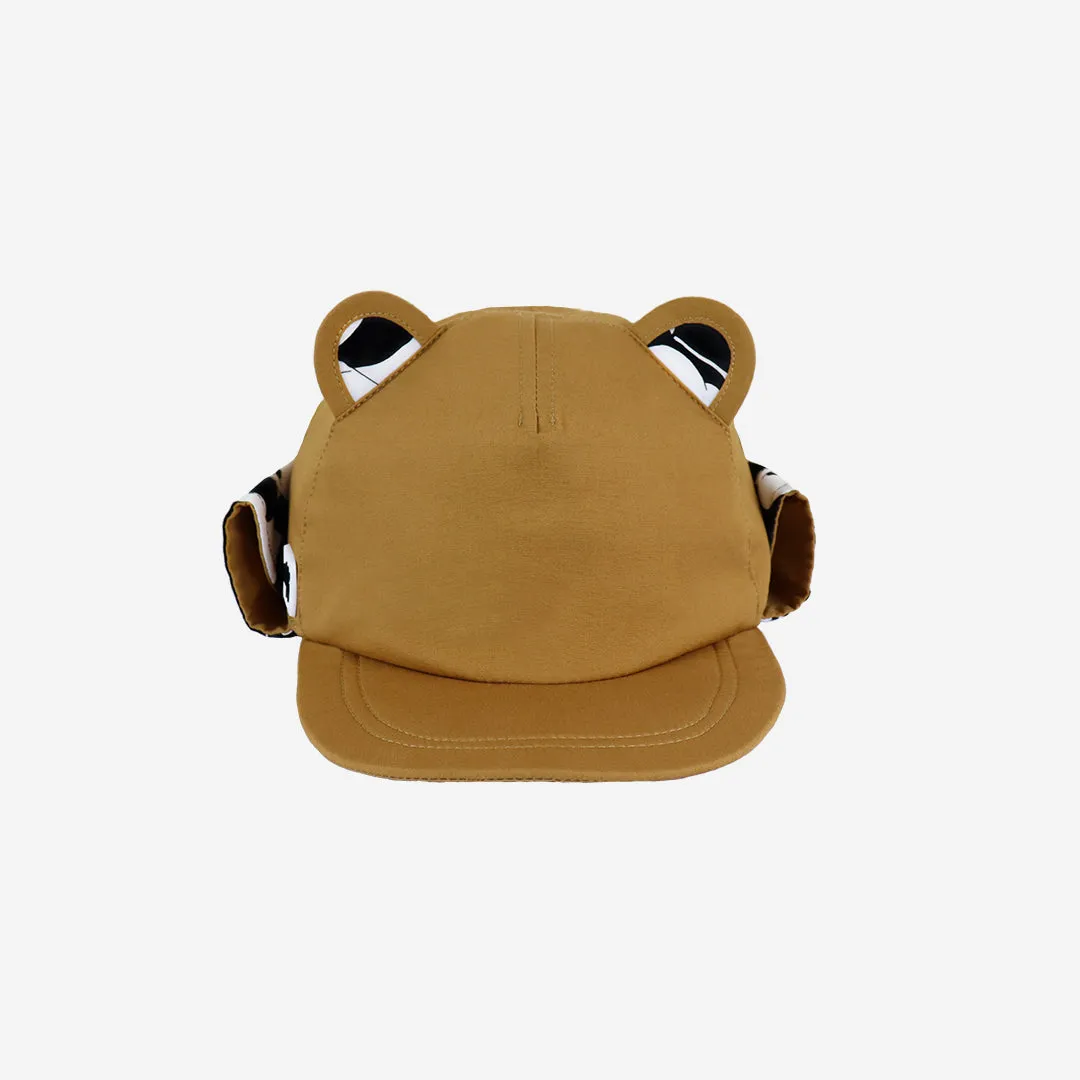 Kids Cub hat with neck flap: Cinnamon