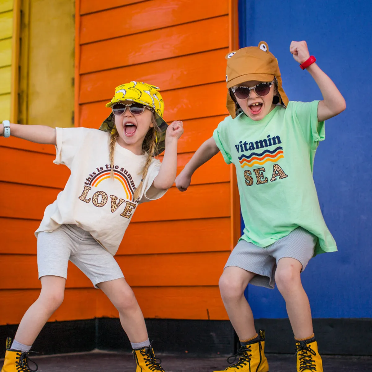 Kids Cub hat with neck flap: Cinnamon