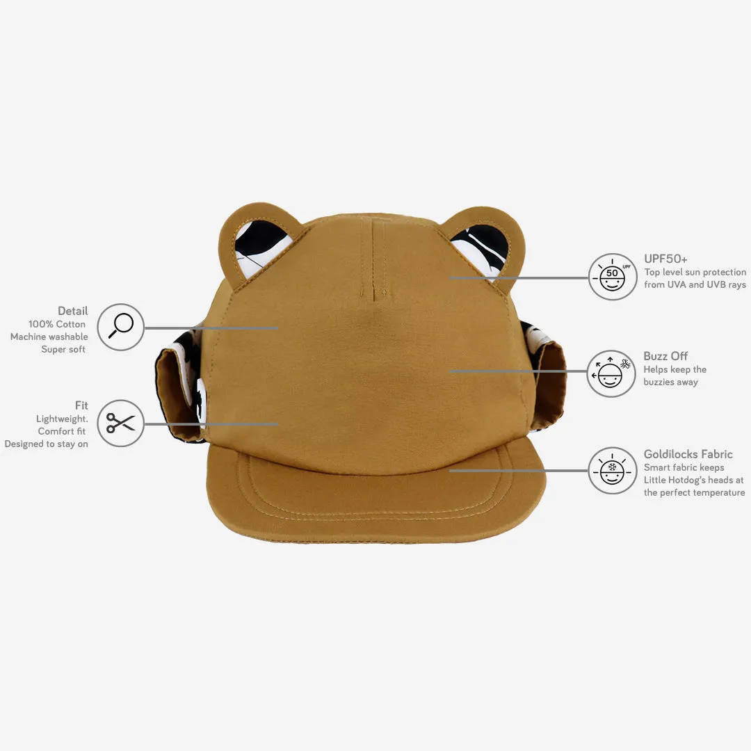 Kids Cub hat with neck flap: Cinnamon