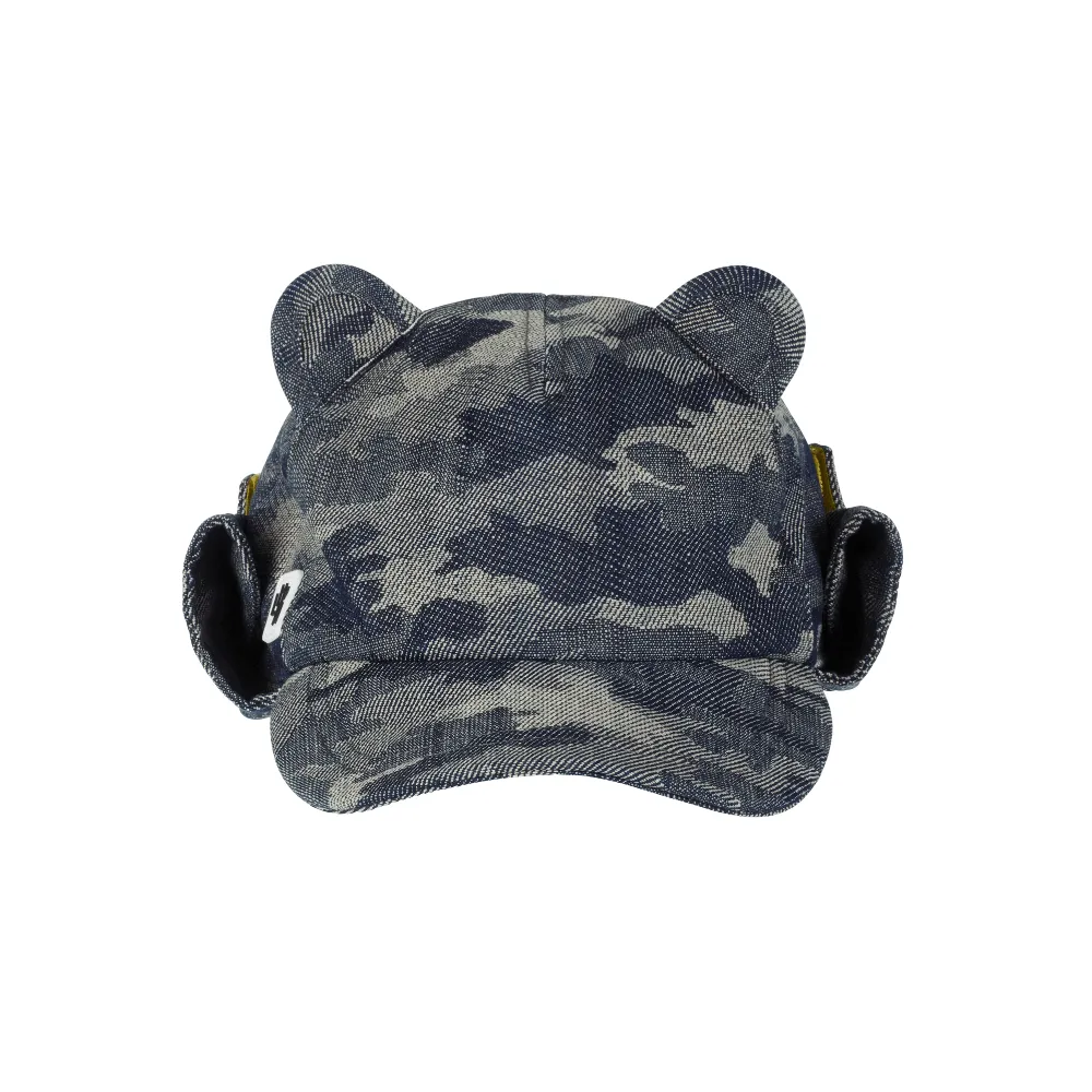 Kids Cub hat with neck flap: Denim Camo
