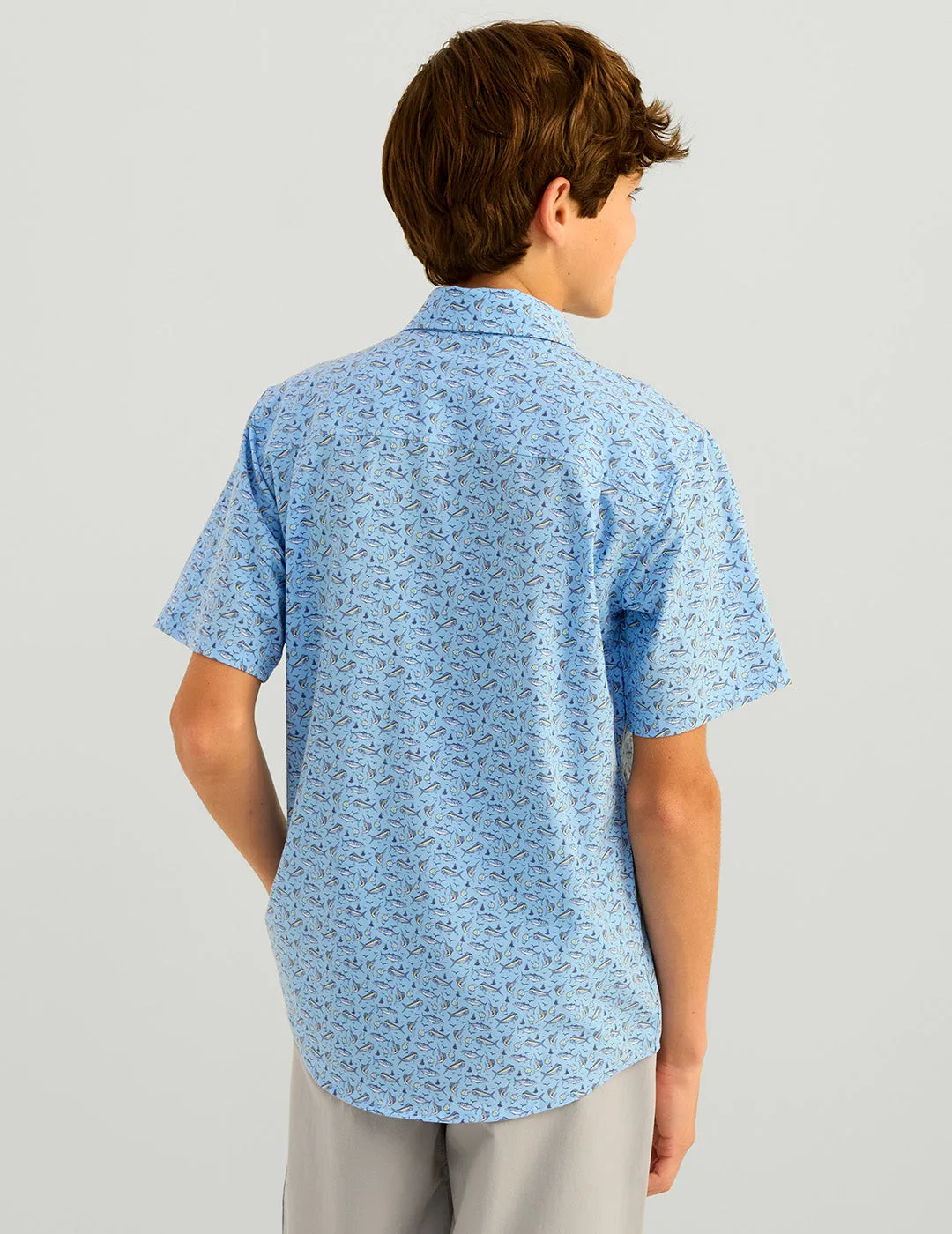 Kids Kona Printed Short Sleeve Button-Down